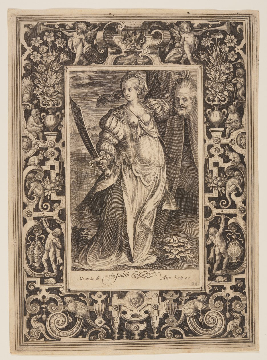 Judith, plansch sex från The Nine Worthies av Nicolaes de Bruyn