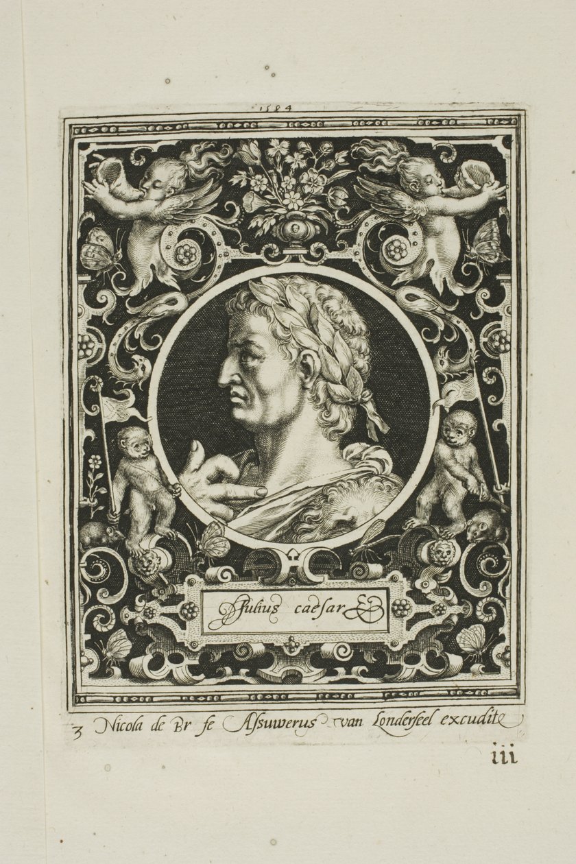 Julius Caesar, plansch tre från The Nine Worthies av Nicolaes de Bruyn