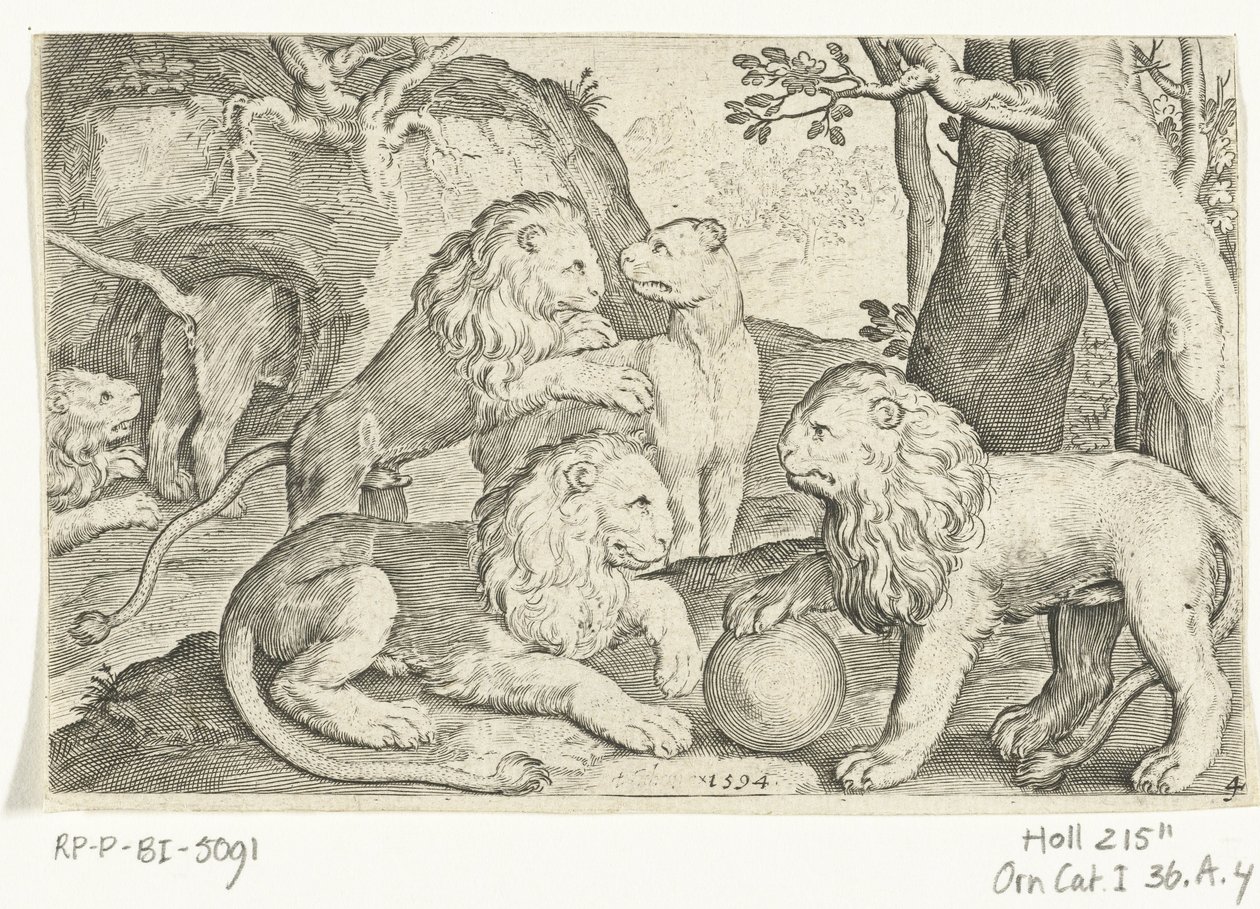 Lions Animalivm qvadrvpedvm (serietitel) Djur i landskap (serietitel) av Nicolaes de Bruyn