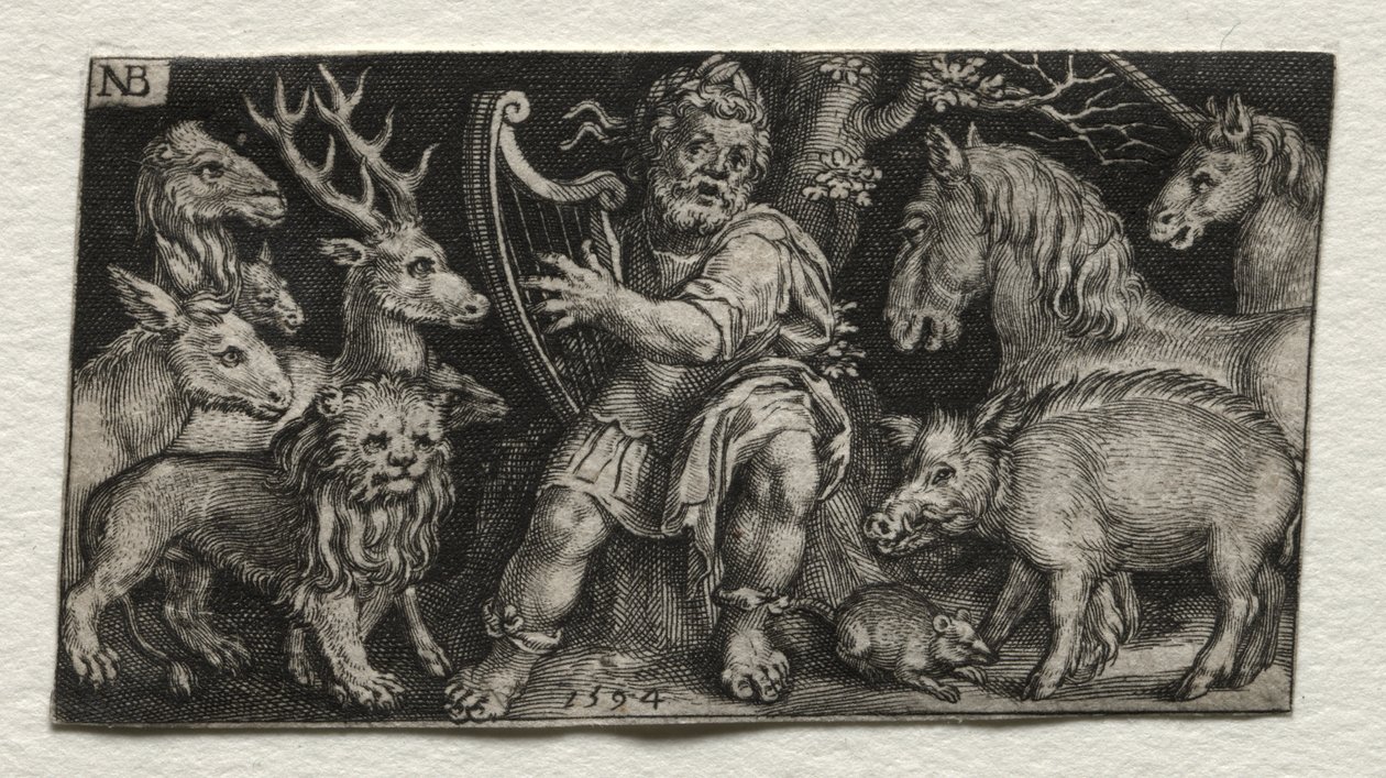 Orpheus charmar djuren av Nicolaes de Bruyn