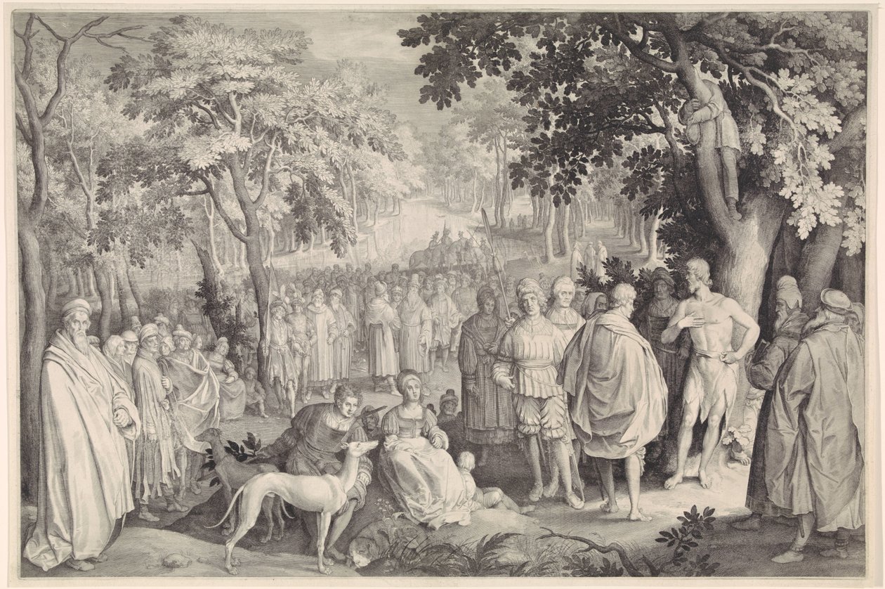 Johannes Döparens predikan av Nicolaes de Bruyn