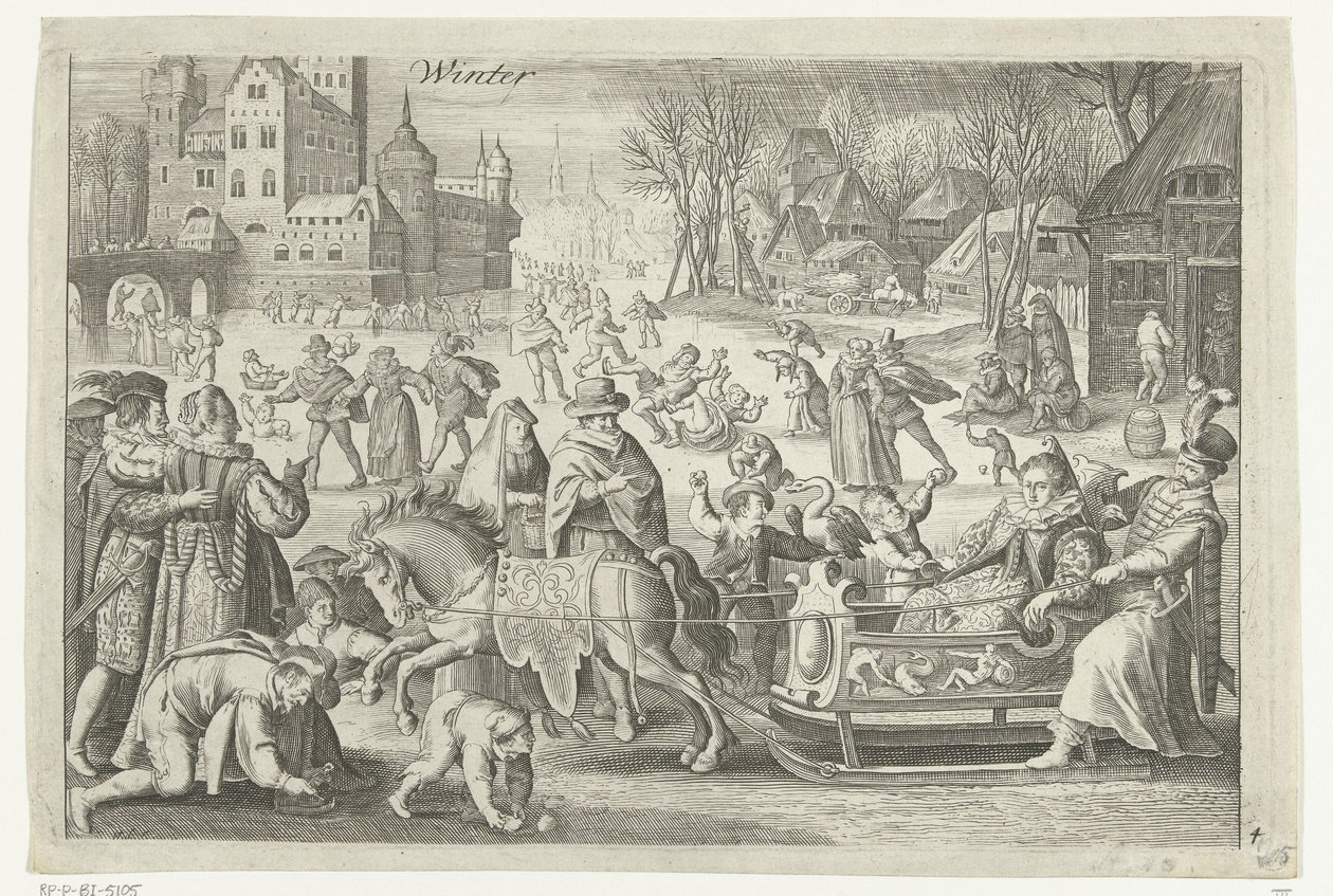 Winter (titel på objekt) Four Seasons (serietitel) av Nicolaes de Bruyn