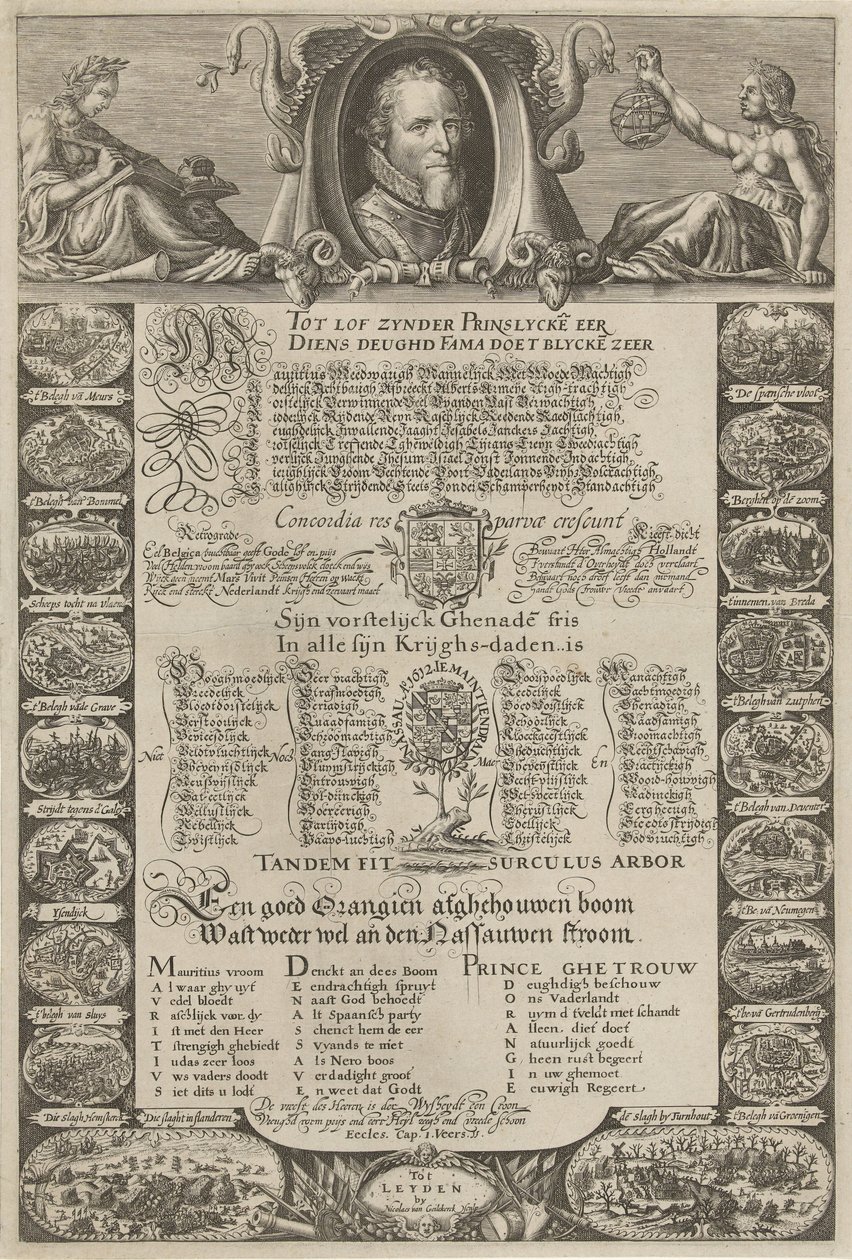 Allegoriskt porträtt till prins Maurits ära, 1612 av Nicolaes van Geelkercken