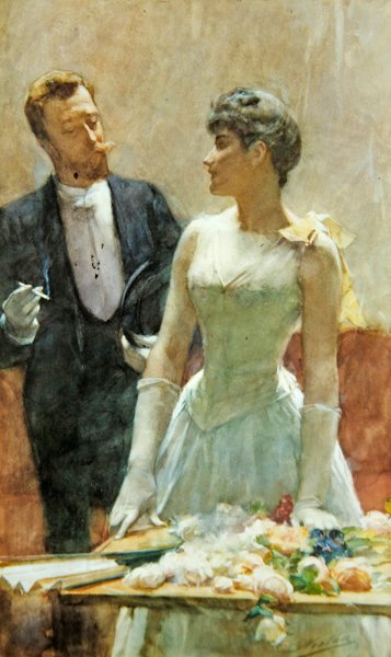 På Vanity Fair, ca 1900 (olja på duk) av Nicolaes van der Waay