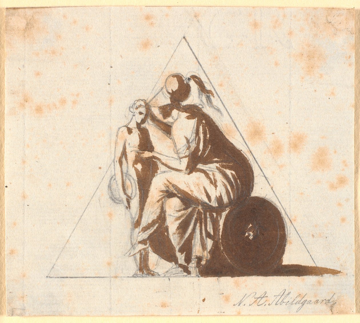 Athena med en ung man av Nicolai Abildgaard