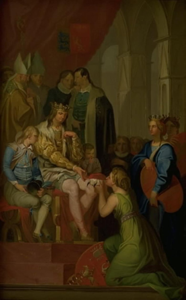 Christian I höjer provinsen Holstein till ett hertigdöme 1460 av Nicolai Abildgaard