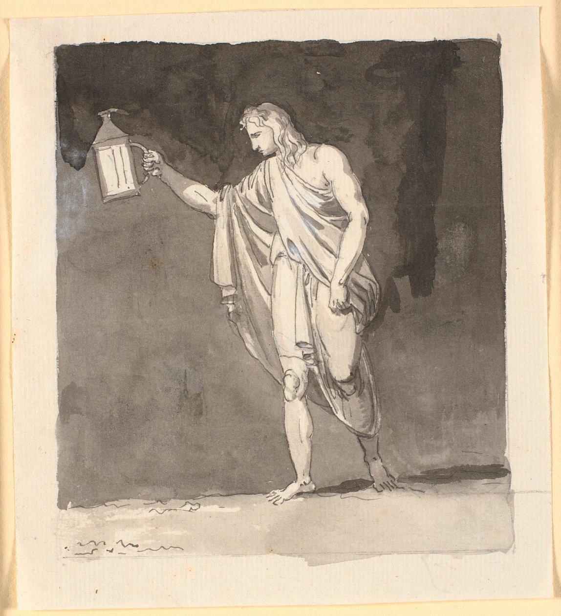 Diogenes lyser i mörkret med en lykta av Nicolai Abildgaard