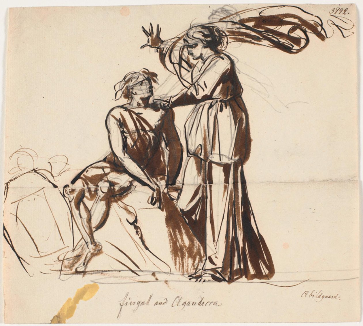 Fingal och Agandecca. Ossians digte, Fingal III av Nicolai Abildgaard