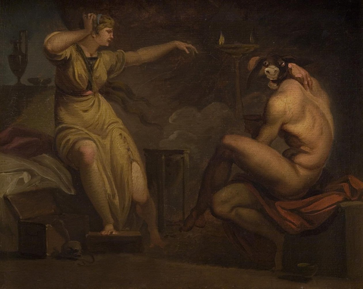 Fotis ser sin älskare Lucius förvandlas till en röv. Motiv från Apeleius