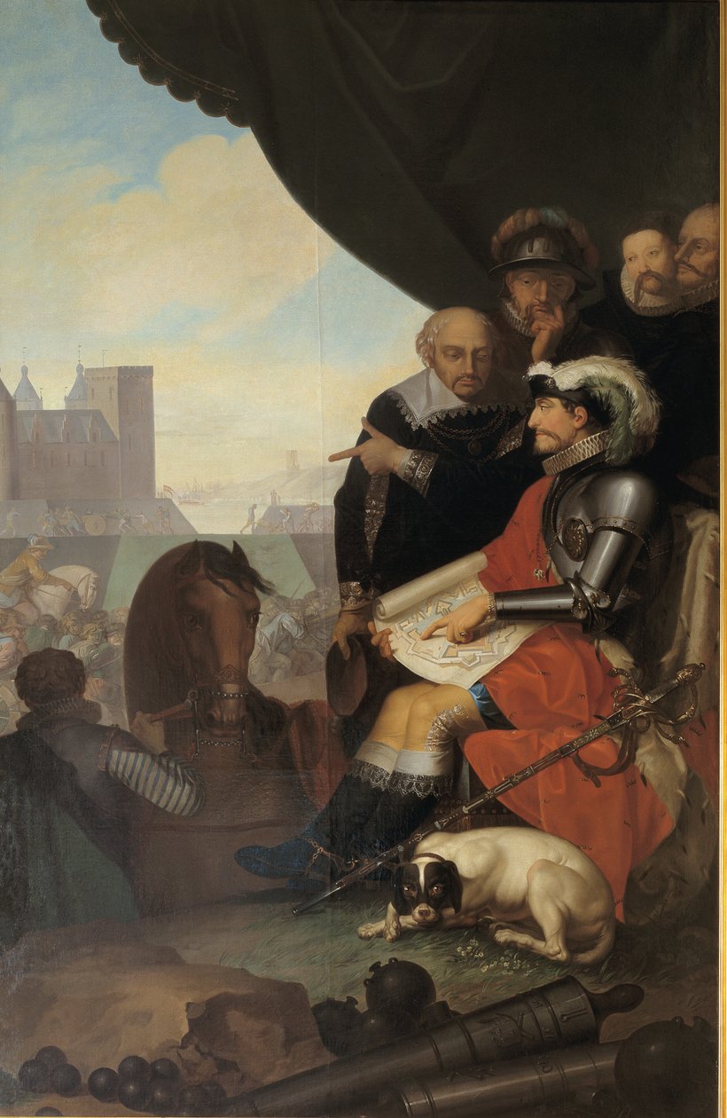 Frederik II bygger Kronborgs slott i Helsingör av Nicolai Abildgaard