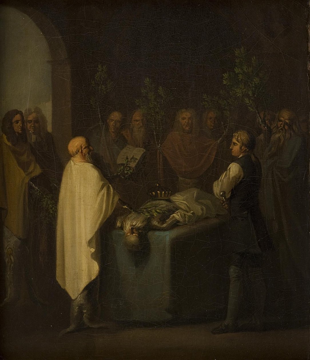 Niels Klim deltar i domen över den avlidne Potuan-prinsen. av Nicolai Abildgaard