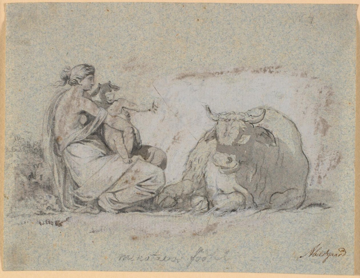 Pasiphaë med den lilla Minotauros av Nicolai Abildgaard