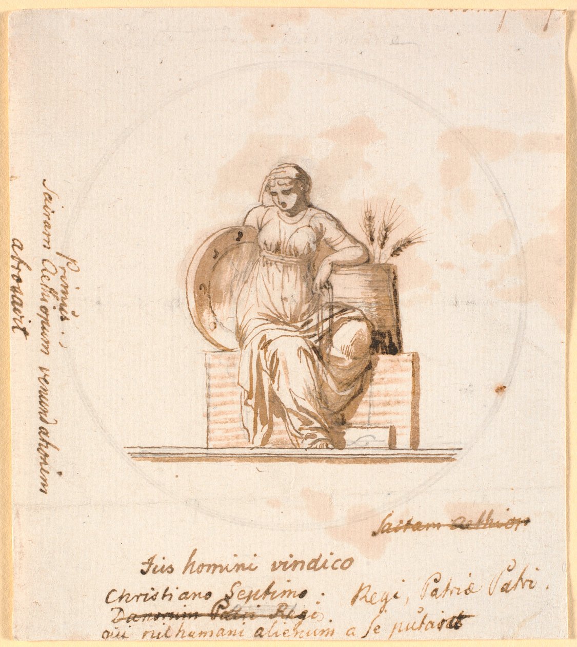 Sittande allegorisk kvinnofigur av Nicolai Abildgaard