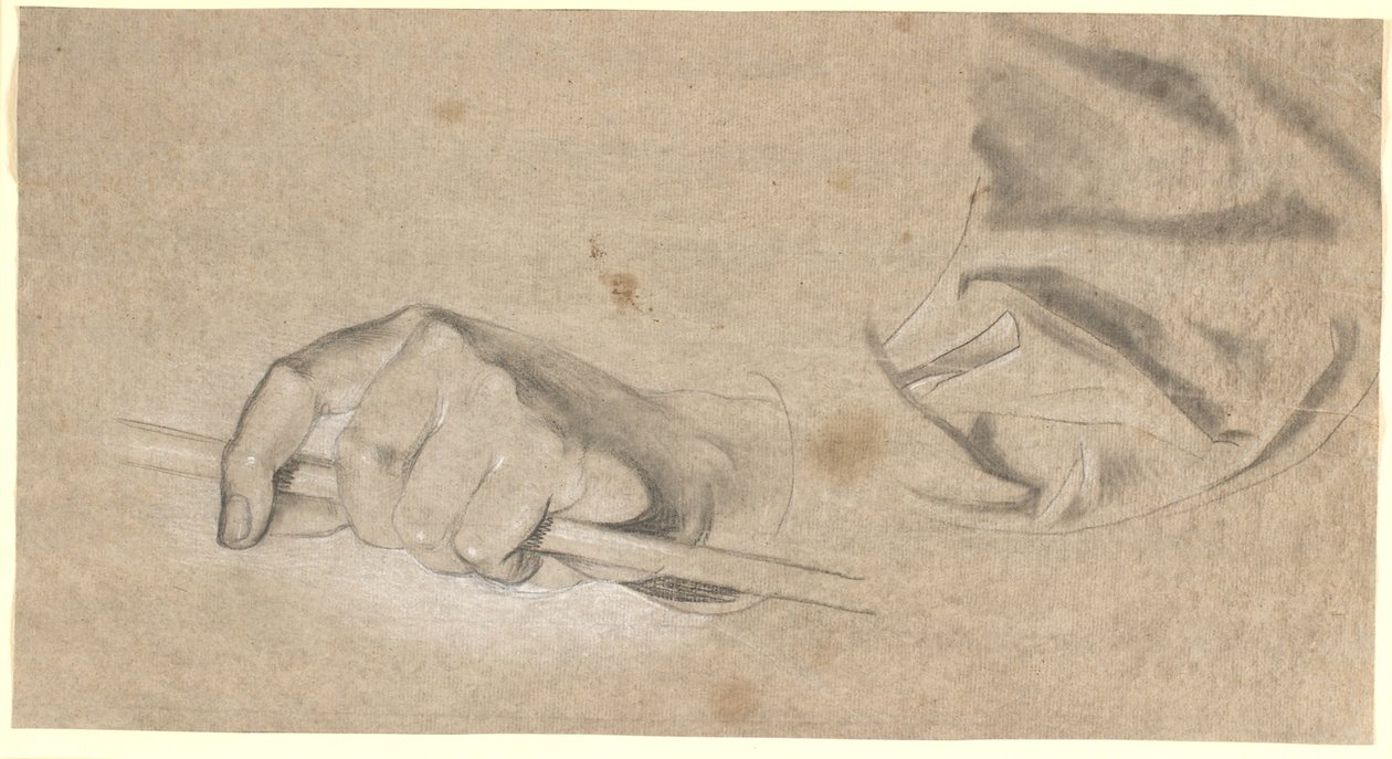Studie av en hand och ett draperi av Nicolai Abildgaard