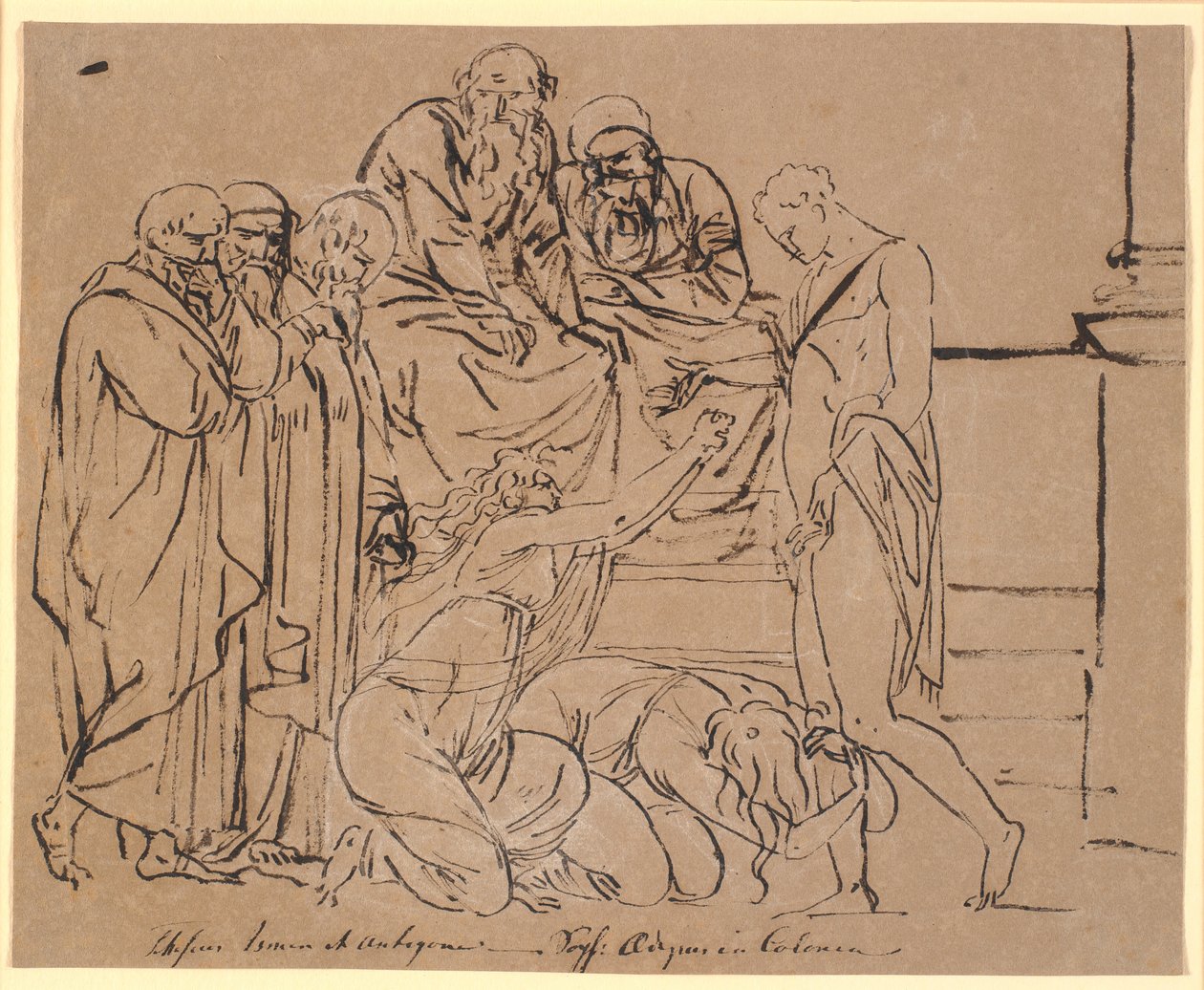 Theseus bönfaller av Ismene och Antigone. Efter Sofokles av Nicolai Abildgaard