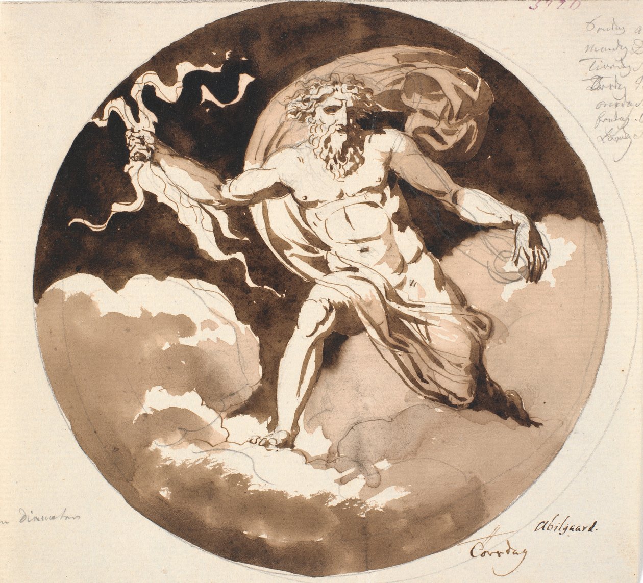 torsdag. Jupiter med blixten i höger hand av Nicolai Abildgaard