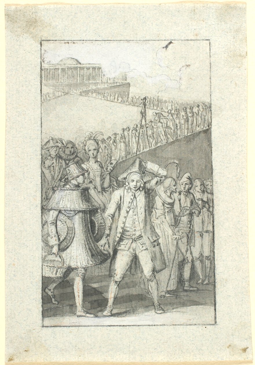Utkast till illustration för Johs. Ewalds berättelse "Lyckans tempel. En dröm" i upplagan av hans samlade skrifter av Nicolai Abildgaard