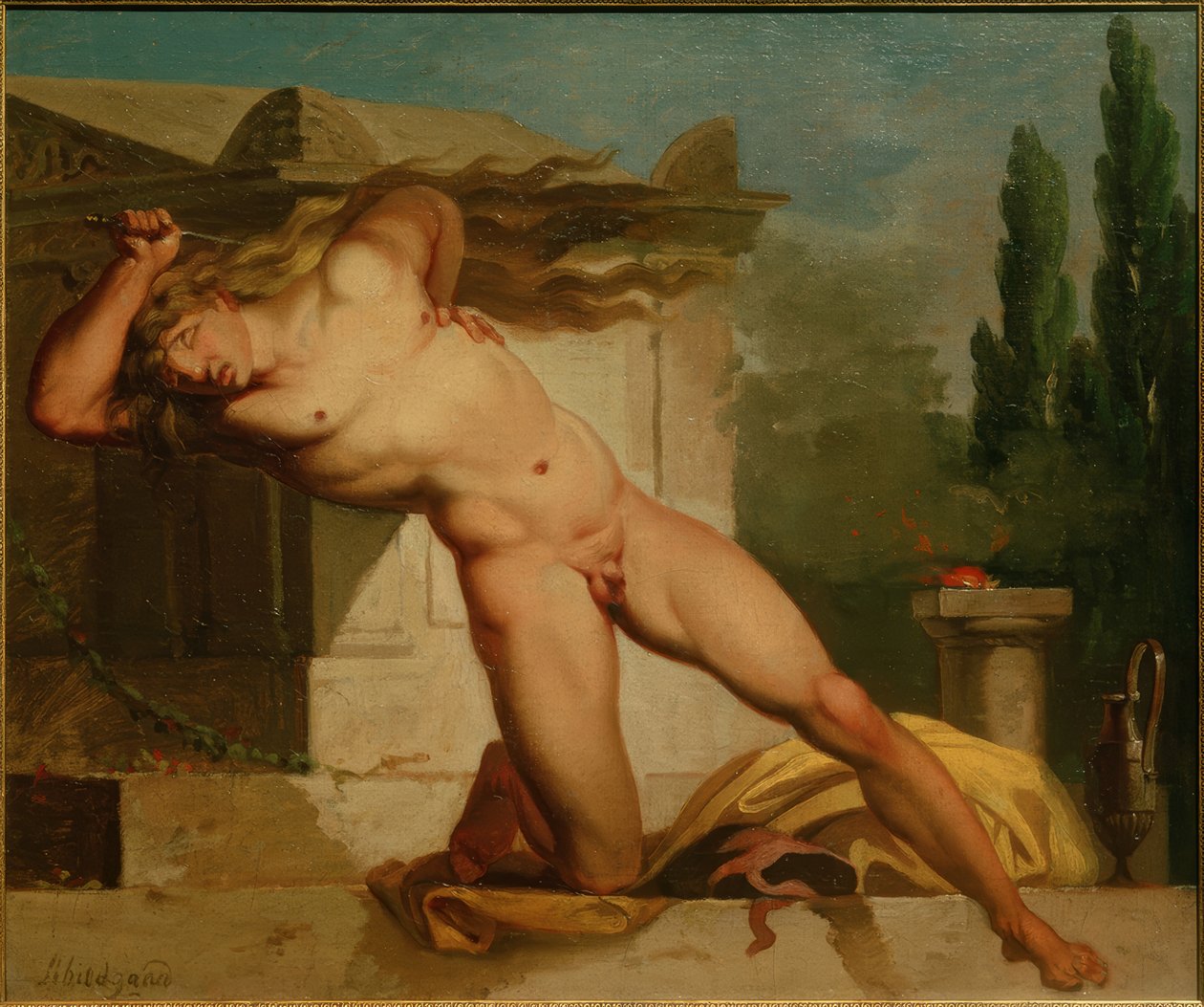 Adrastos tar livet av sig vid Atys grav av Nicolai Abraham Abildgaard