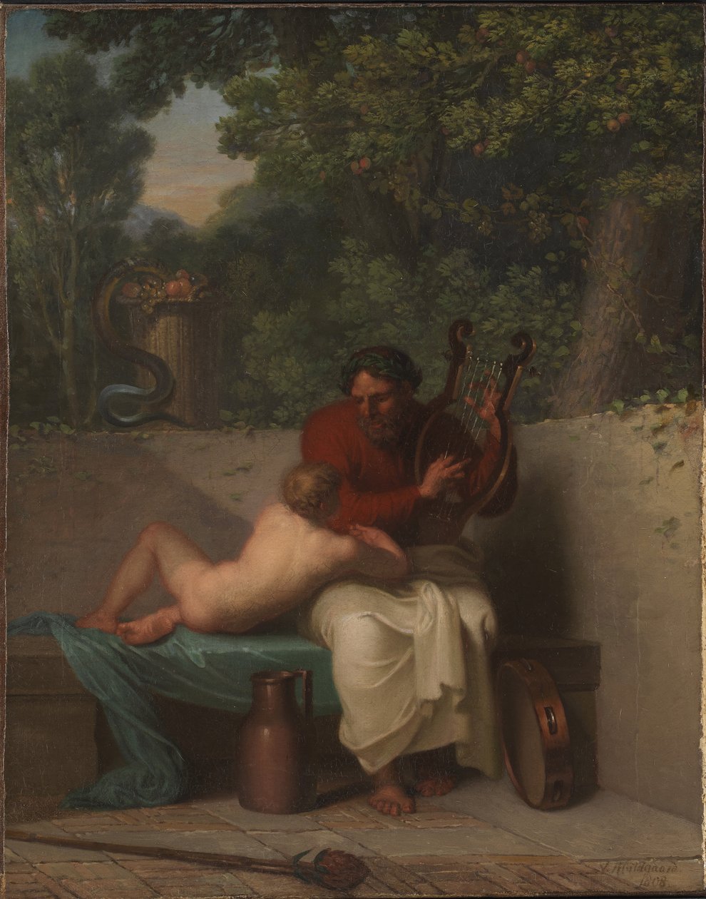 Den grekiska poeten Anacreon och Bathyll, 1808. av Nicolai Abraham Abildgaard