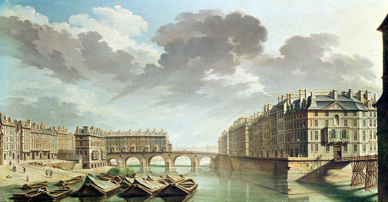 Ile Saint-Louis och Pont Marie 1757 av Nicolas Raguenet