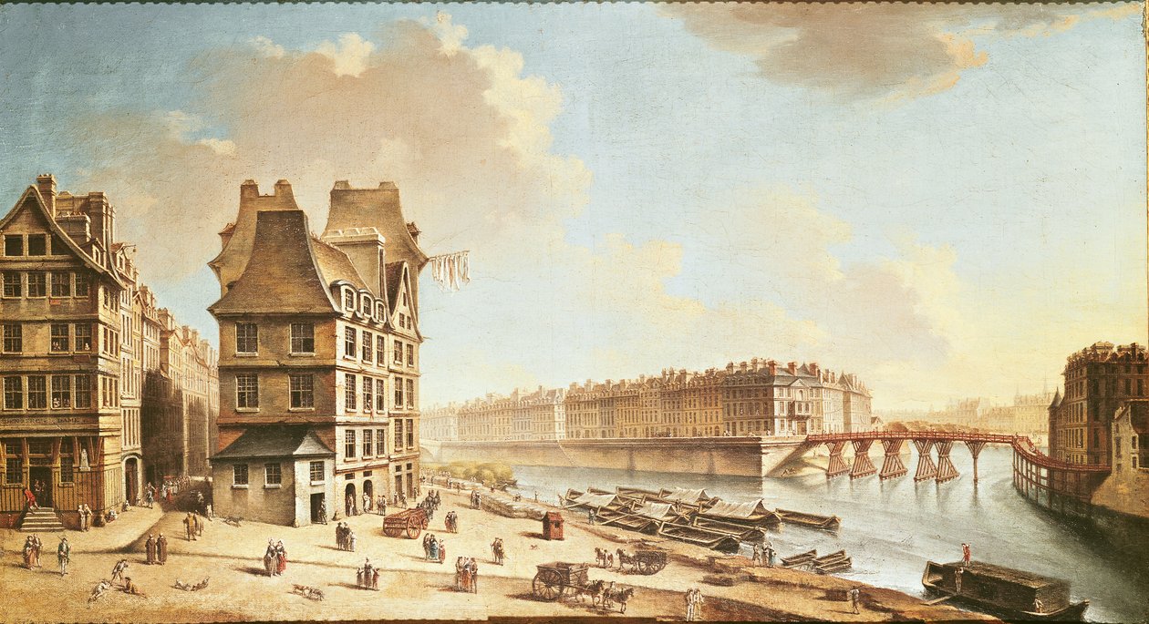 Ile Saint-Louis från Place de Greve, ca 1757 (se även 86034) av Nicolas Raguenet
