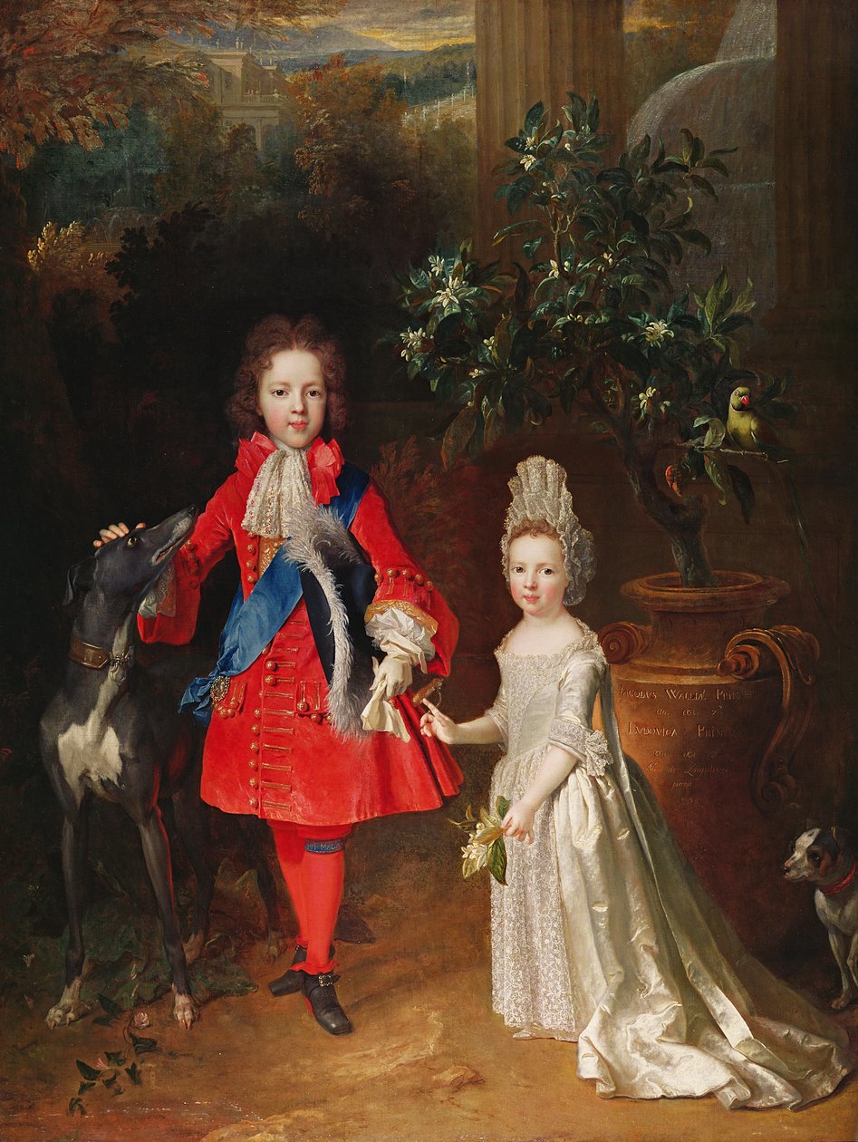 Prins James Francis Edward Stuart och prinsessan Maria Theresa Stuart, 1695 av Nicolas de Largillière