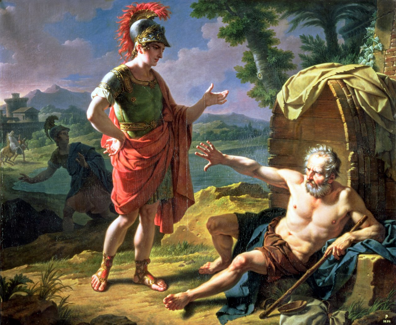 Alexander och Diogenes, 1818 av Nicolas Andre Monsiau