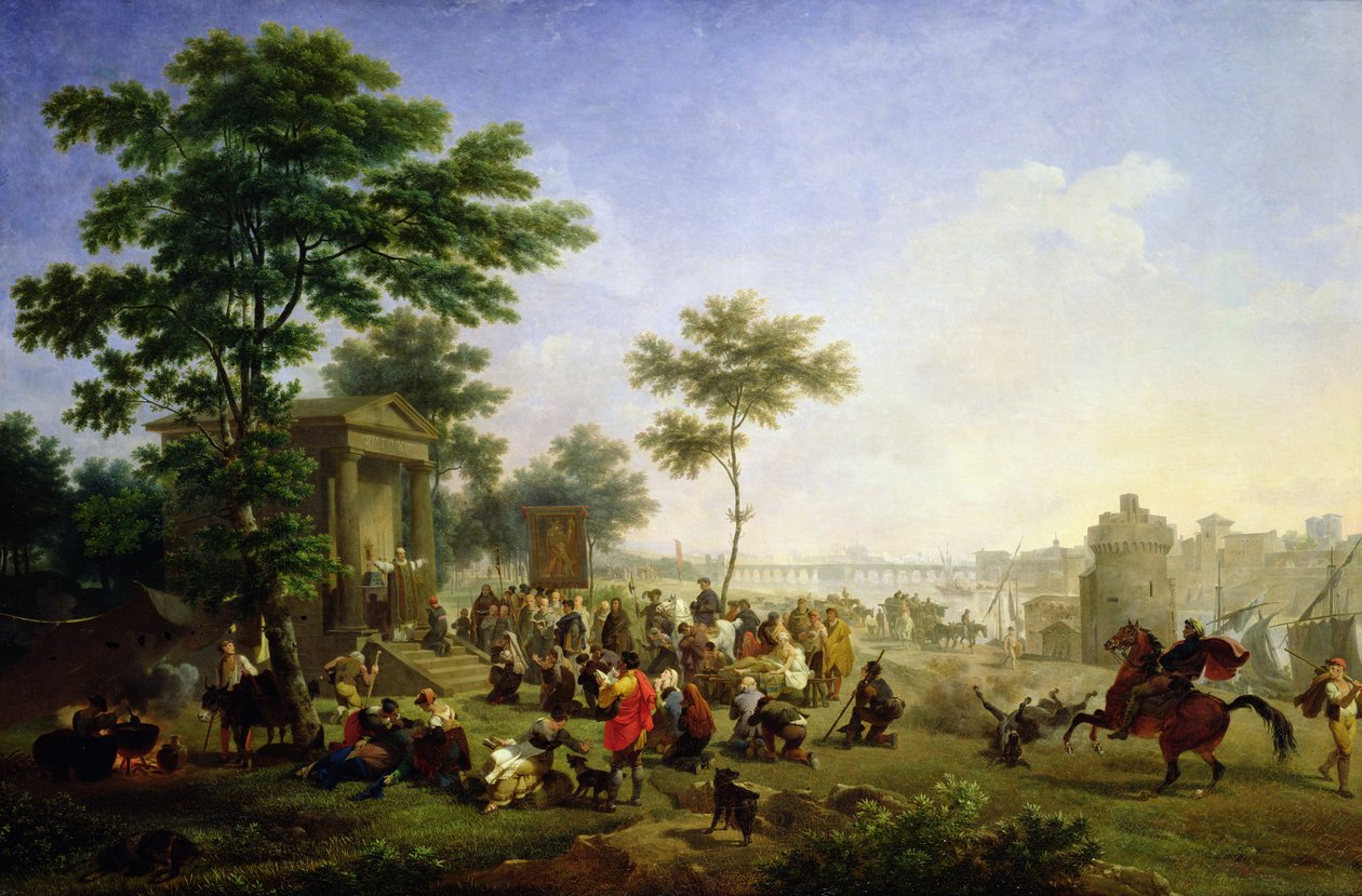 Mässa på den romerska landsbygden av Nicolas Antoine Taunay