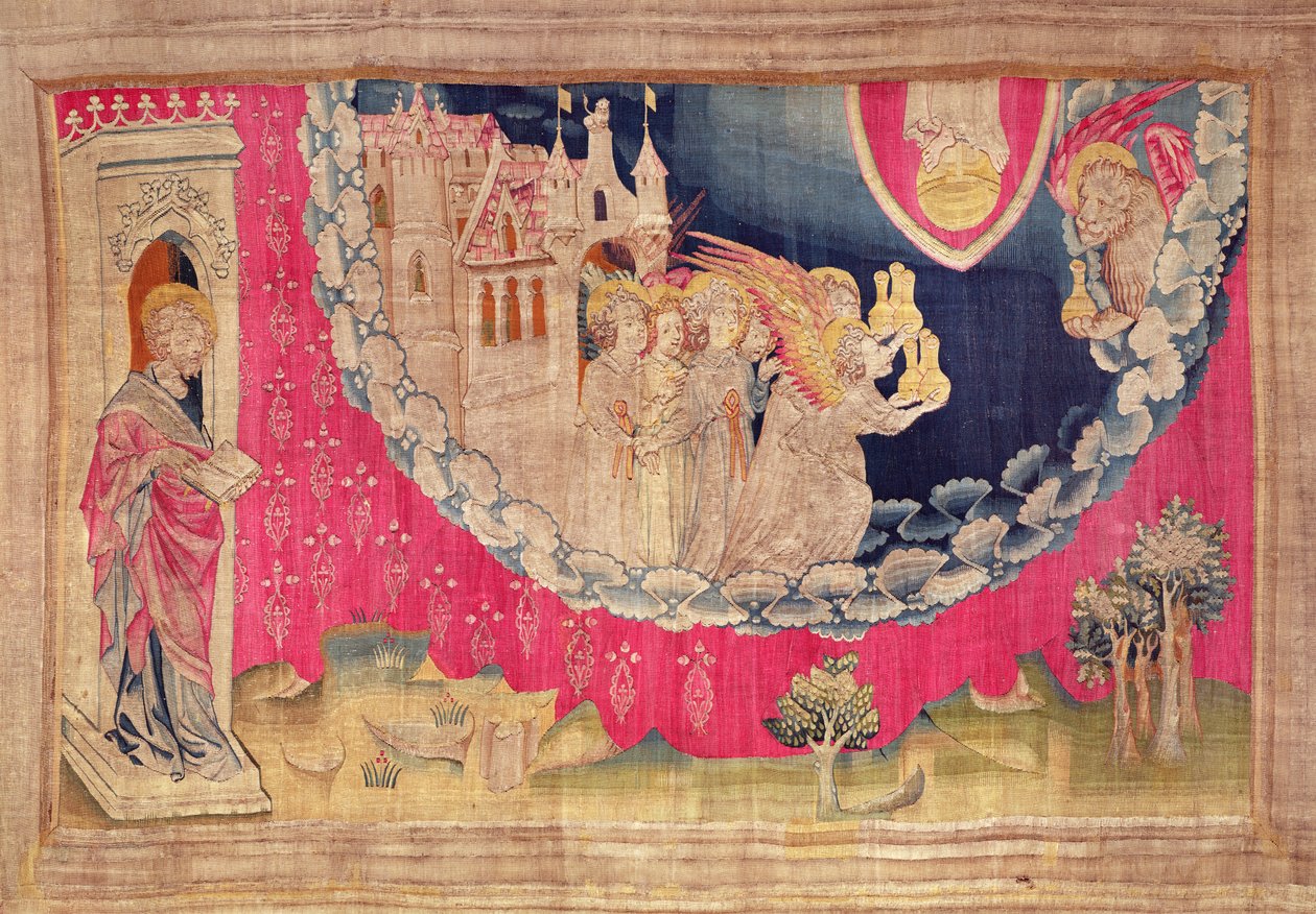 Änglar, från Apocalypse Tapestry of Angers, 1373-87 (gobeläng) av Nicolas Bataille