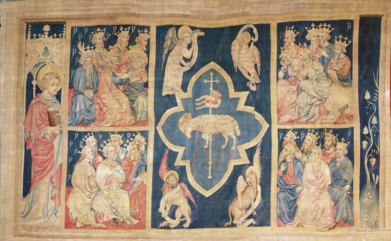 Lammet och de tjugofyra äldste, nr 7 från Angers apokalyps, 1373-87 (gobeläng) av Nicolas Bataille
