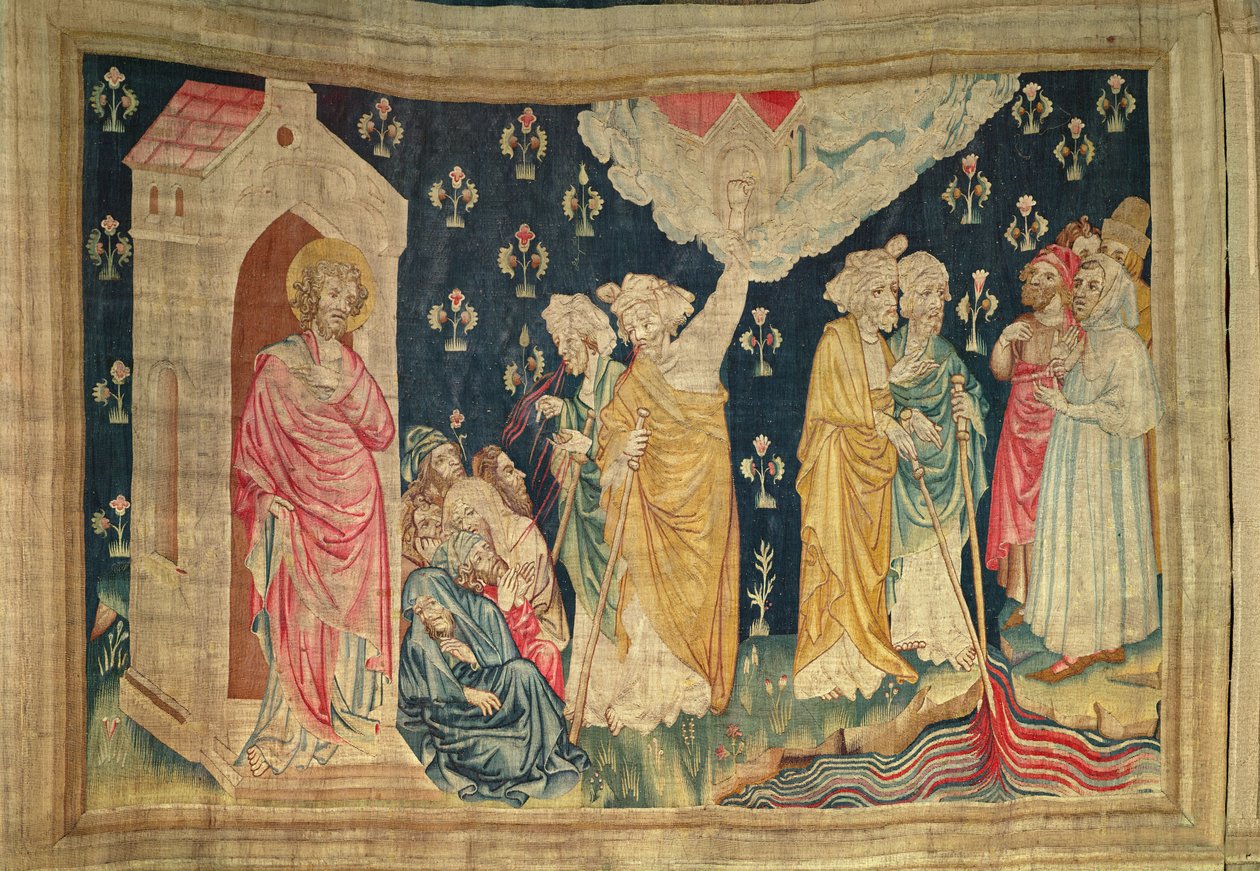 De två vittnen om Kristus som evangeliserar världen, nr. 30 från The Apocalypse of Angers, 1373-87 av Nicolas Bataille