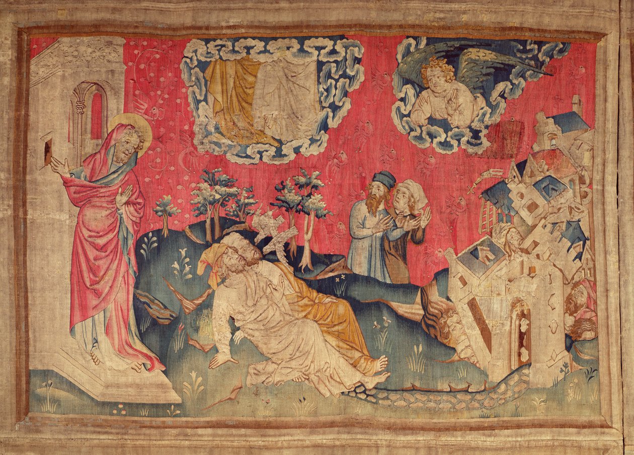 Vittnen återuppstod, från Apocalypse Tapestry of Angers, 1373-87 (gobeläng) av Nicolas Bataille