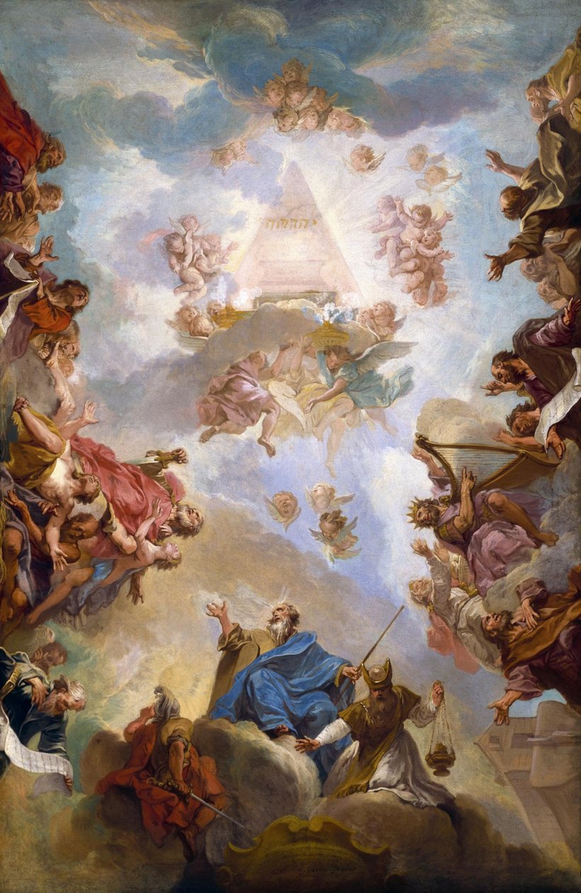 Prophets and Kings of the Old Testament Adoring the Name of Jehovah av Nicolas Bertin