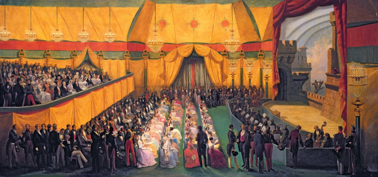 Produktion av "Richard the Lionheart" av Andre Ernest Modeste Gretry (1741-1813) för drottning Victoria (1819-1901), på Chateau d