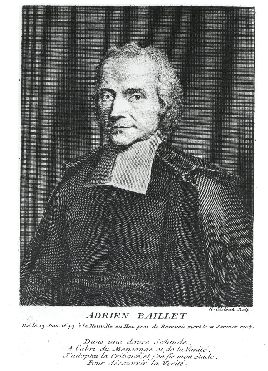 Porträtt av Adrien Baillet (1649-1706) av Nicolas Etienne Edelinck