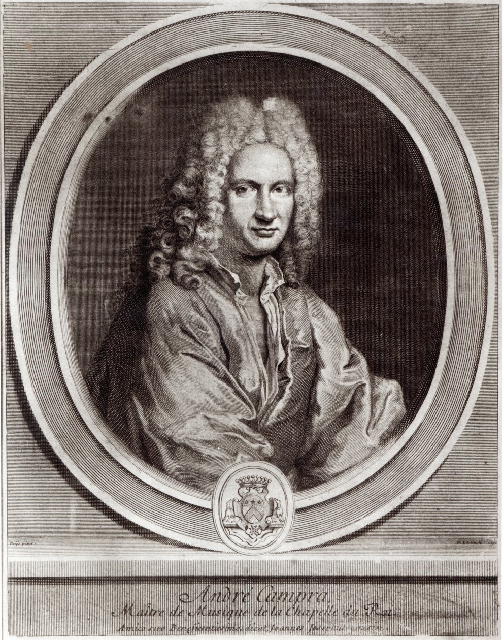 Porträtt av Andre Campra (1660-1744) av Nicolas Etienne Edelinck