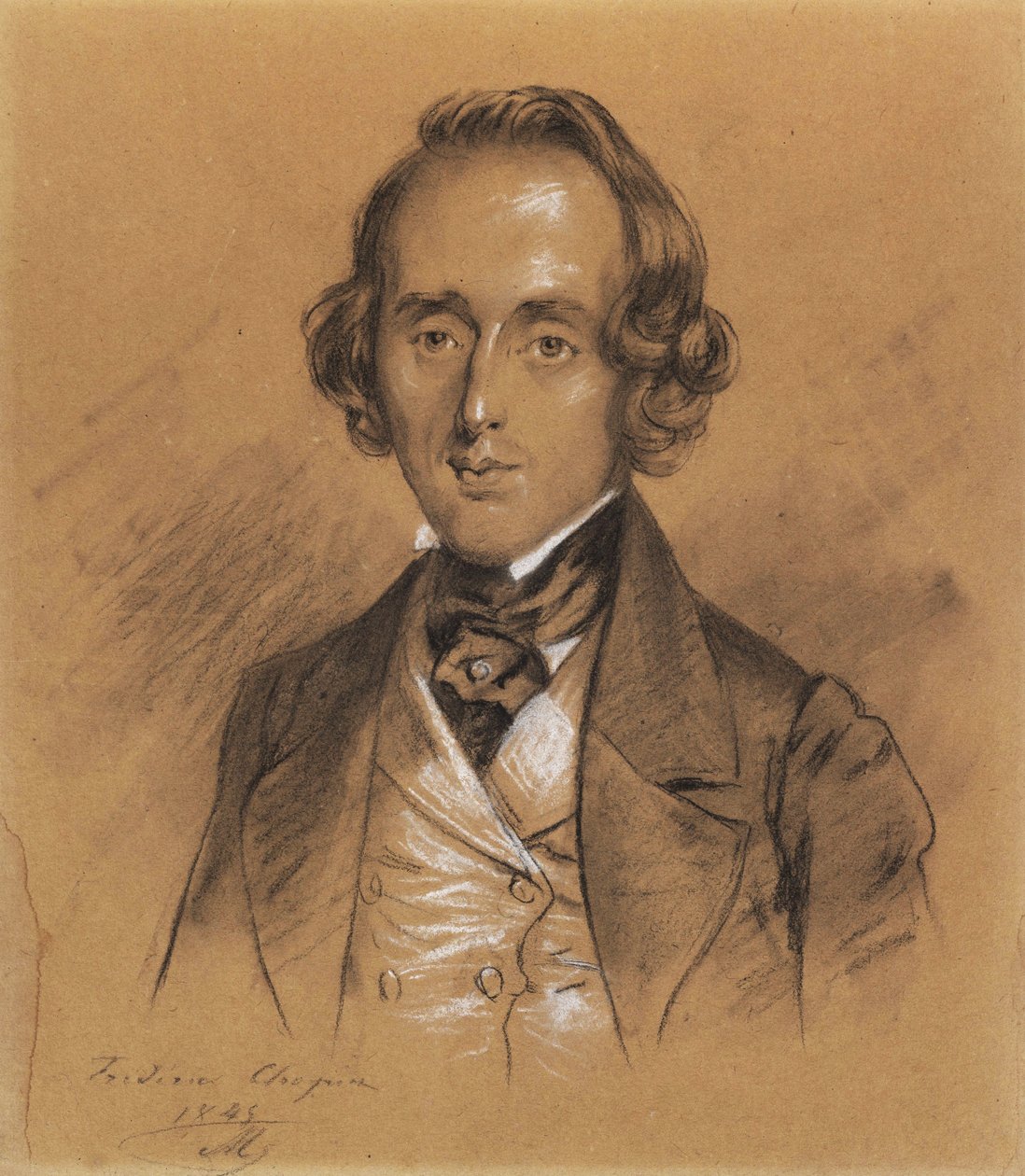 Porträtt av Fryderyk Chopin av Nicolas Eustache Maurin