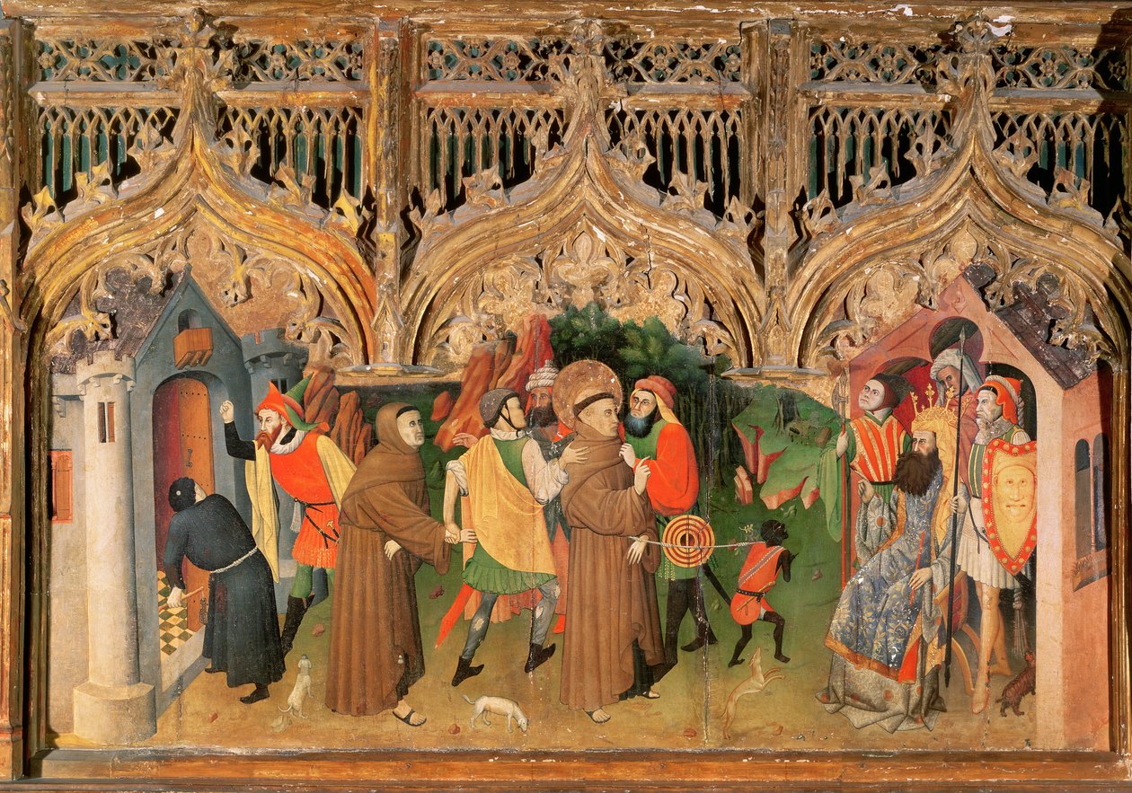 Scene from the Life of St. Francis from the Life of the Virgin and St. Francis Altarpiece av Nicolas Frances
