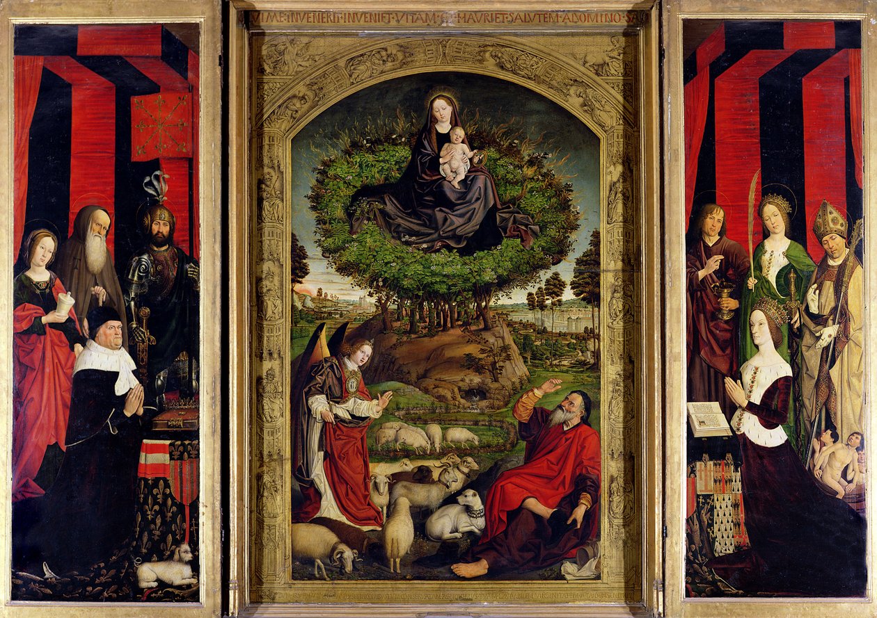 The Triptych of Moses and the Burning Bush, c.1476 (se även 26542 och 232840-41) av Nicolas Froment