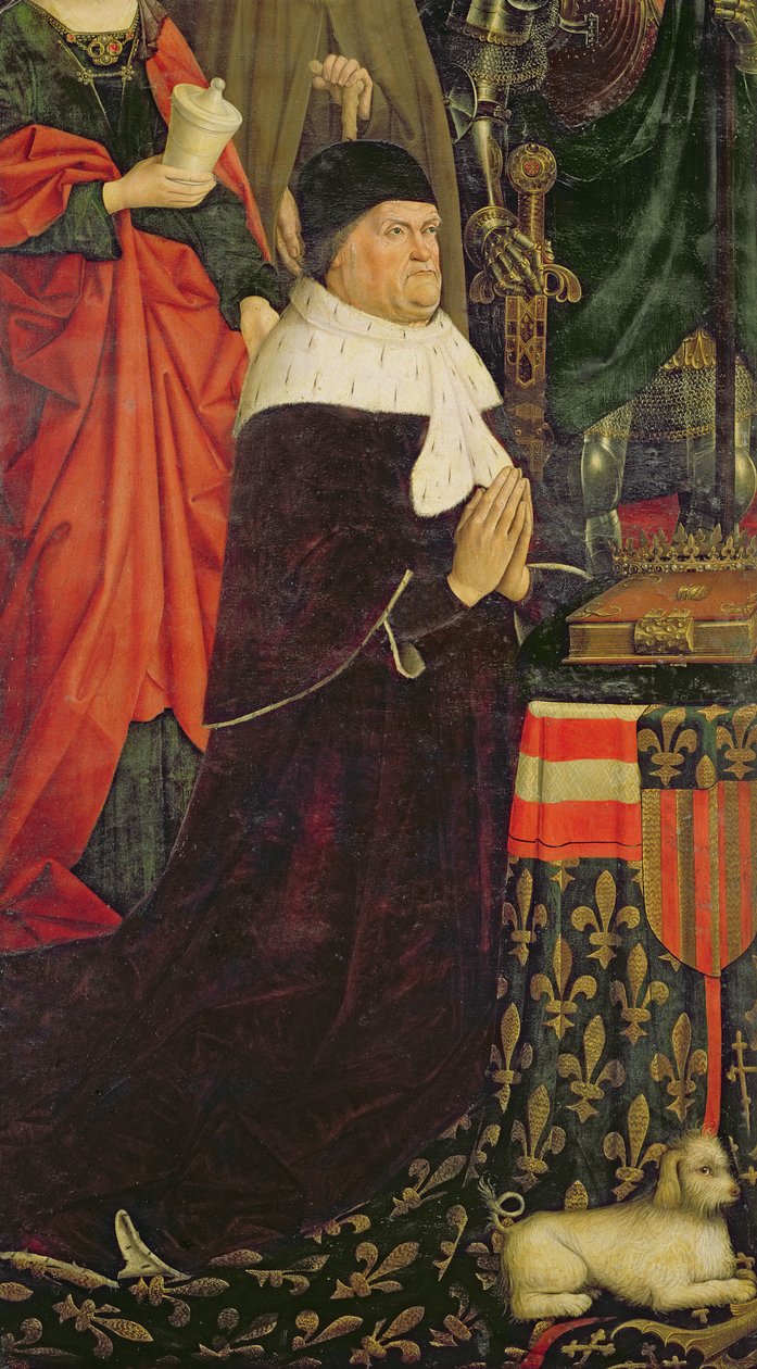 Triptyk över Moses och den brinnande busken, detalj av Rene I d