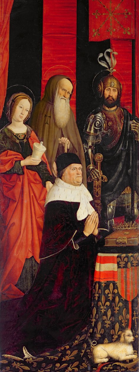 Triptyk över Moses och den brinnande busken, vänster panel föreställande Rene I d