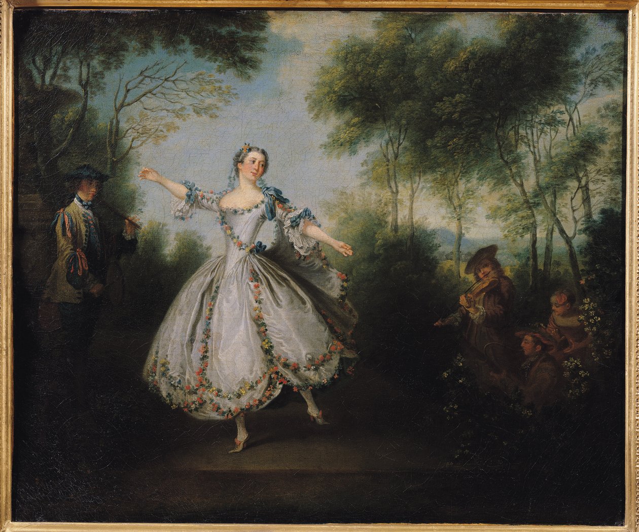 Marie-Anne Cuppi (1710-70) känd som La Camargo, dans, 1730 av Nicolas Lancret
