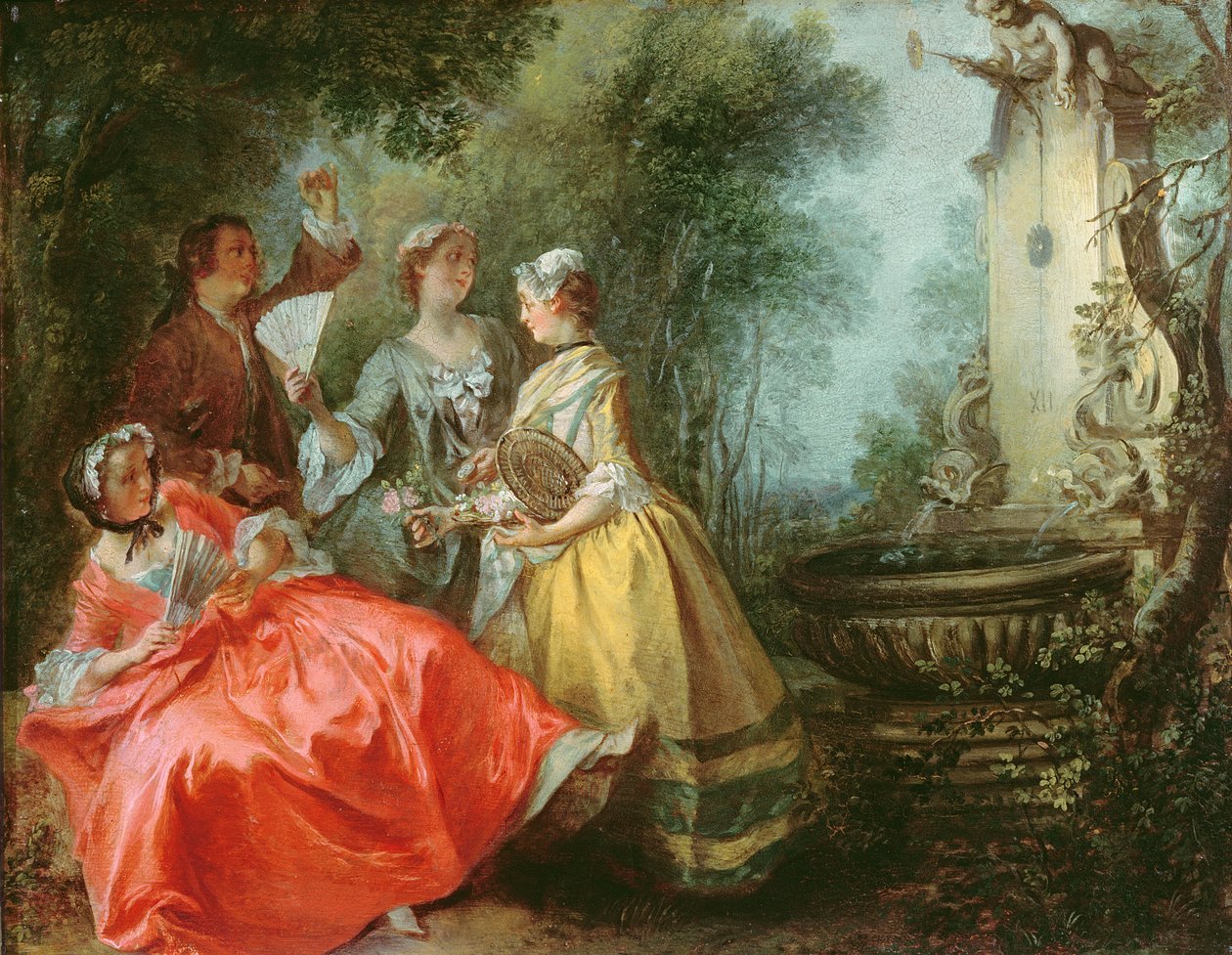 De fyra tiderna på dagen: middag, ca 1739-41 (olja på koppar) av Nicolas Lancret