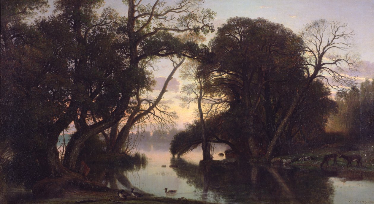 En höstkväll, 1852 av Nicolas Louis Cabat