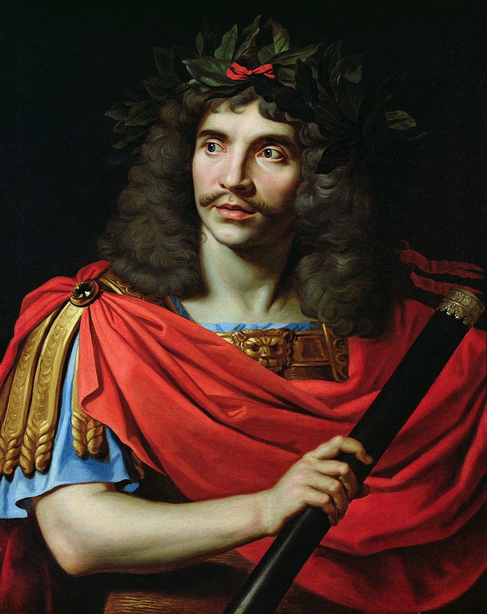 Moliere i rollen som Caesar i "Pompejus död" av Nicolas Mignard