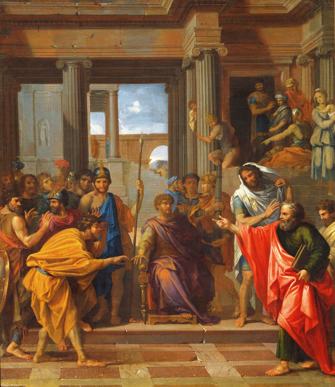 En förberedande studie som skildrar Saint Pauls mirakel, Elymas förblindande av Nicolas Pierre Loir
