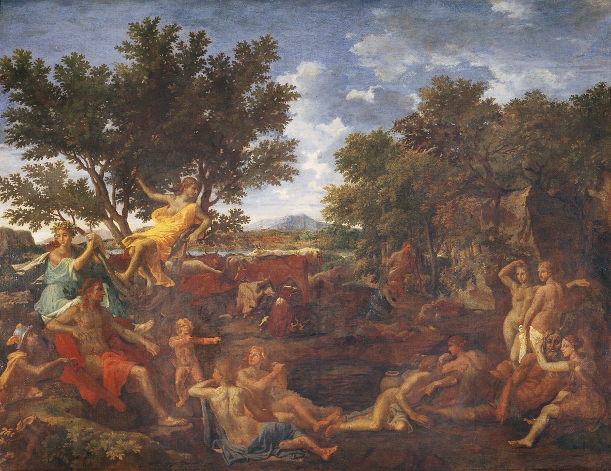 Apollo, Lover of Daphne, c.1664 swed av Nicolas Poussin