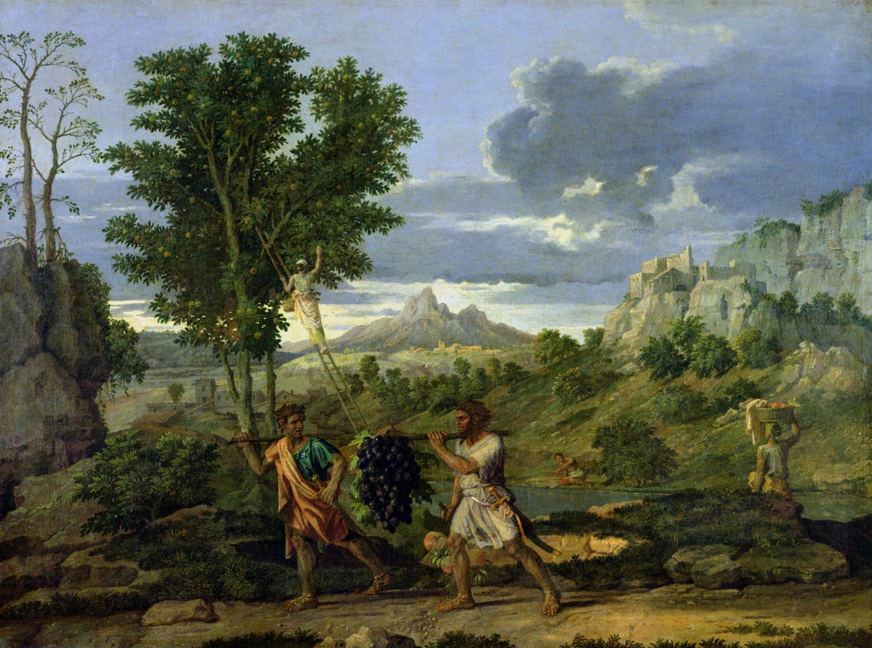 Hösten, eller druvklasen hämtade från det förlovade landet, 1660-64 av Nicolas Poussin