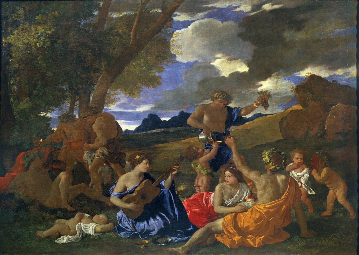 Bacchanaliska scenen av Nicolas Poussin