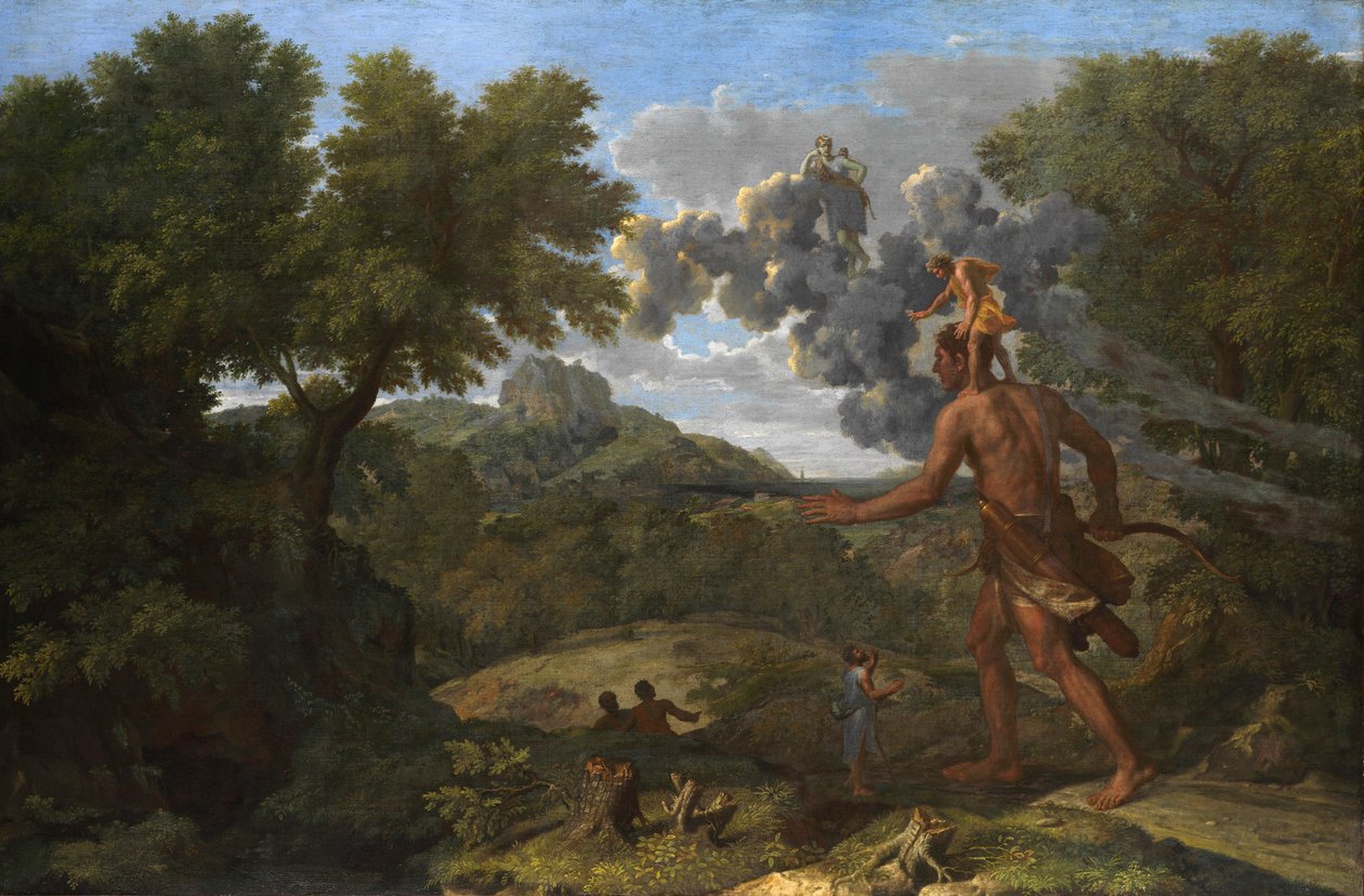 Blind Orion söker efter den uppgående solen, 1658 av Nicolas Poussin